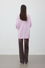 Hand-sewn crystal-decorated purple cardigan