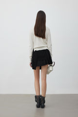 Mixed-panel deconstructed mini skirt