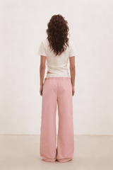Colorblock Spray-Dye Rhinestone Parachute Pants