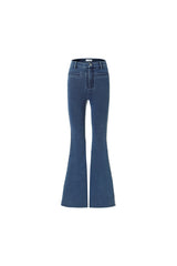 Blue Washed Side-Stripe Stretch Knit Jeans