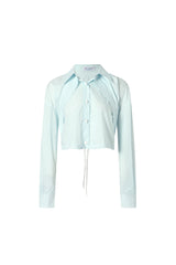 False Two-Piece Stripe Tie-Back Shirt