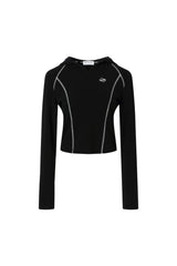 Topstitch Hooded Knit Top