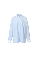 Color-Block Striped 3D LOGO Print Shirt