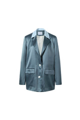 Color-Block Acetate Blazer Jacket - Set