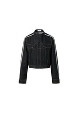 LOGO Trim Hook-and-Eye Raw Denim Jacket - Set