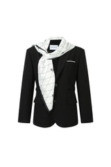 Printed scarf wrap belted blazer