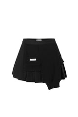 Mixed-panel deconstructed mini skirt