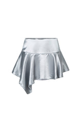 Silver Pleated Mini Skirt