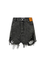 Vintage Destroyed Denim Mini Skirt