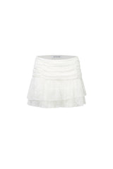 Lace Chiffon Pleated Mini Skirt