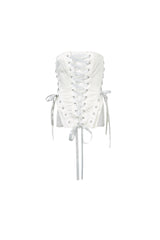 White Ribbon Bustier Top