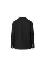 Zip Detail Striped Panel Blazer