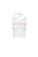 Splatter Logo Tie-Detail Tank Top