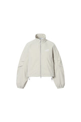 Grey Stand Collar Logo Track Jacket