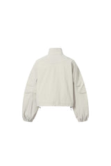 Grey Stand Collar Logo Track Jacket