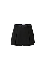 Waistband Panel Logo Print False Two-Piece Skirt