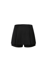 Waistband Panel Logo Print False Two-Piece Skirt