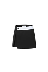 Webbing Logo Black Tiered Skirt