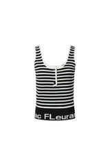 Jacquard Knit Logo-Stripe Tank Top