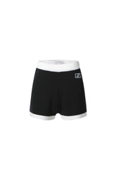 Black-white colorblock knit shorts (set)