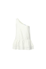 One-Shoulder Cutout Embroidered Logo Top (Set)