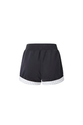 Embroidered Logo Striped Patchwork Rolled Hem Shorts – Set