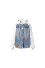 Blue Denim Panel Hoodie