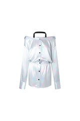 Stripe Halter Satin Dress