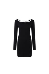 Black U-Neck Bodycon Dress