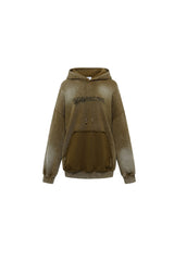 Waterwash Mustard Green Misplaced Logo Hoodie