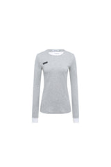 Grey & Black Color Block Long Sleeve Top