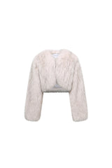 Beige Mink-effect Faux Fur Coat