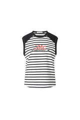 Black & White Stripe Raglan Sleeve Tank Top
