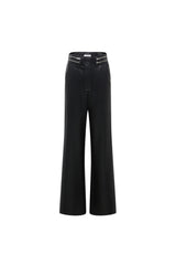 Black Zip-Up Leather Pants