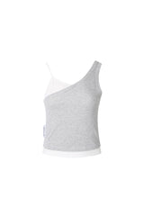 Grey & White Strappy Top - Set