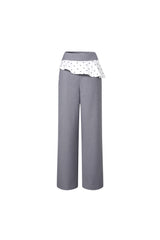 Polka Dot Flounce Panel Trousers