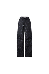 Blue Floral Print Sweatpants