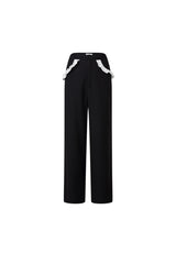 Flounce Panel Black Trousers