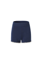 Navy Shell Embroidery Shorts - Set