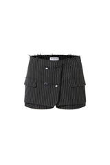 False Two-Piece Striped Mini Skirt