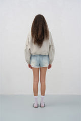 Grey Stand Collar Logo Track Jacket