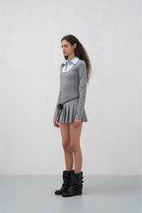 False Two-Piece Shirt Collar Dress