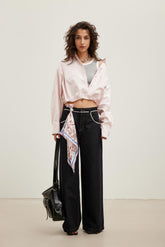 Pink Waist-Defined Oversized Shirt