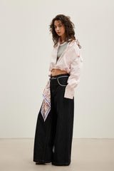 Pink Waist-Defined Oversized Shirt