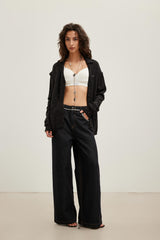 LOGO Embroidered Detachable Reversible Sequin Knit Jacket