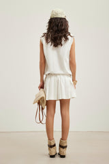 Structured shirt pleated spliced dress