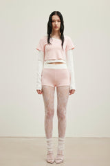 Colorblock Fake Two-Layer Oblique Collar Top – Set