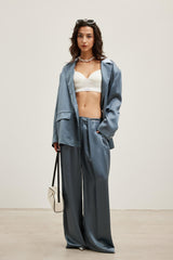 Color-Block Acetate Blazer Jacket - Set