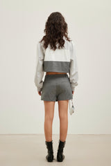 Color-Block Contrast LOGO Embroidered Zippered Jacket