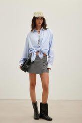 Color-Block Striped 3D LOGO Print Shirt